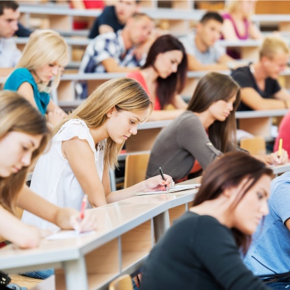 Students in a lecture theatre