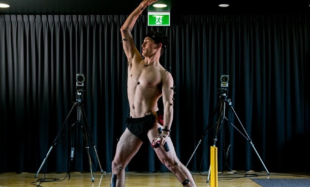 Motion testing on a cricketer bowling