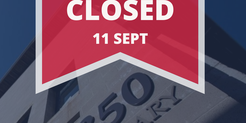 Geoffrey Bolton Library CLOSED 11 September