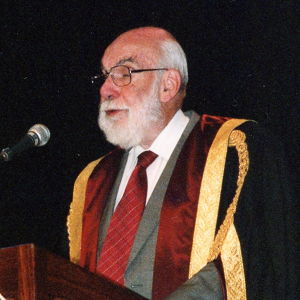 Geoffrey Bolton wearing Murdoch University regalia