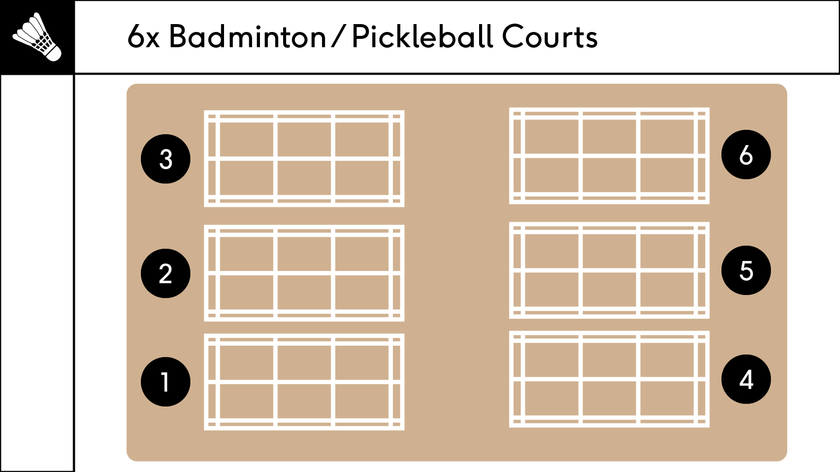 Court diagram for pickleball and badminton