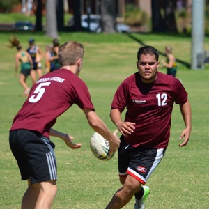 Rugby players on the field