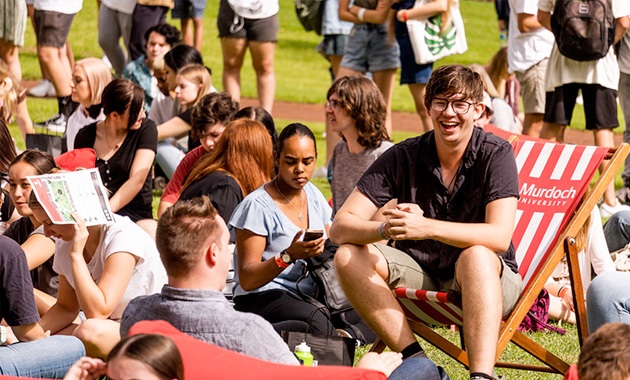 Students on grass at Murdoch