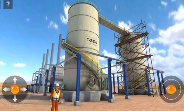 Virtual reality view of a construction plant